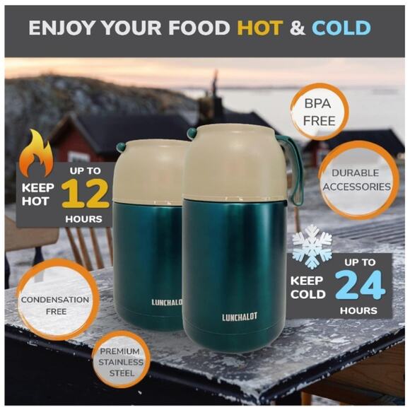 Insulated Food Jar for Hot Food in a Bag - 15 & 21 Oz Soup Lunch Box Container f - Picture 5 of 7